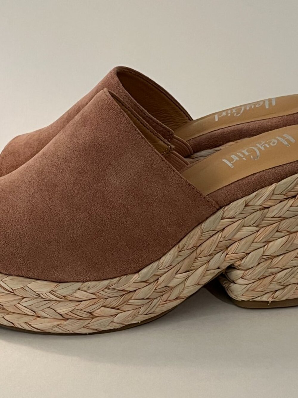 Hey Girl by Corkys Slip On Jute Braided Platform Faux Suede Sandals Size 9 NWOB - Picture 6 of 14